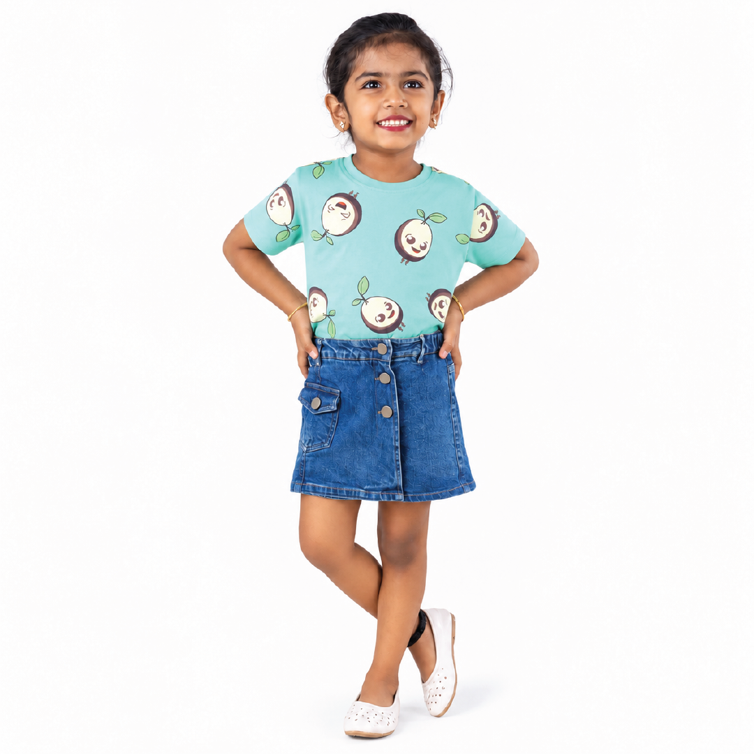 AOP mint, Stripes and denim - Girls