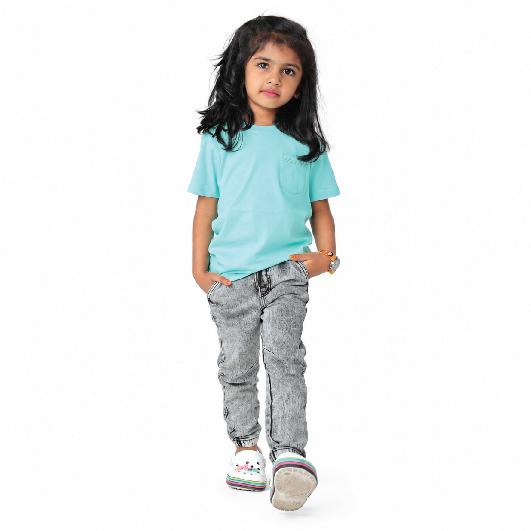 AOP Grey, Plain Mint and Stripes - Girls