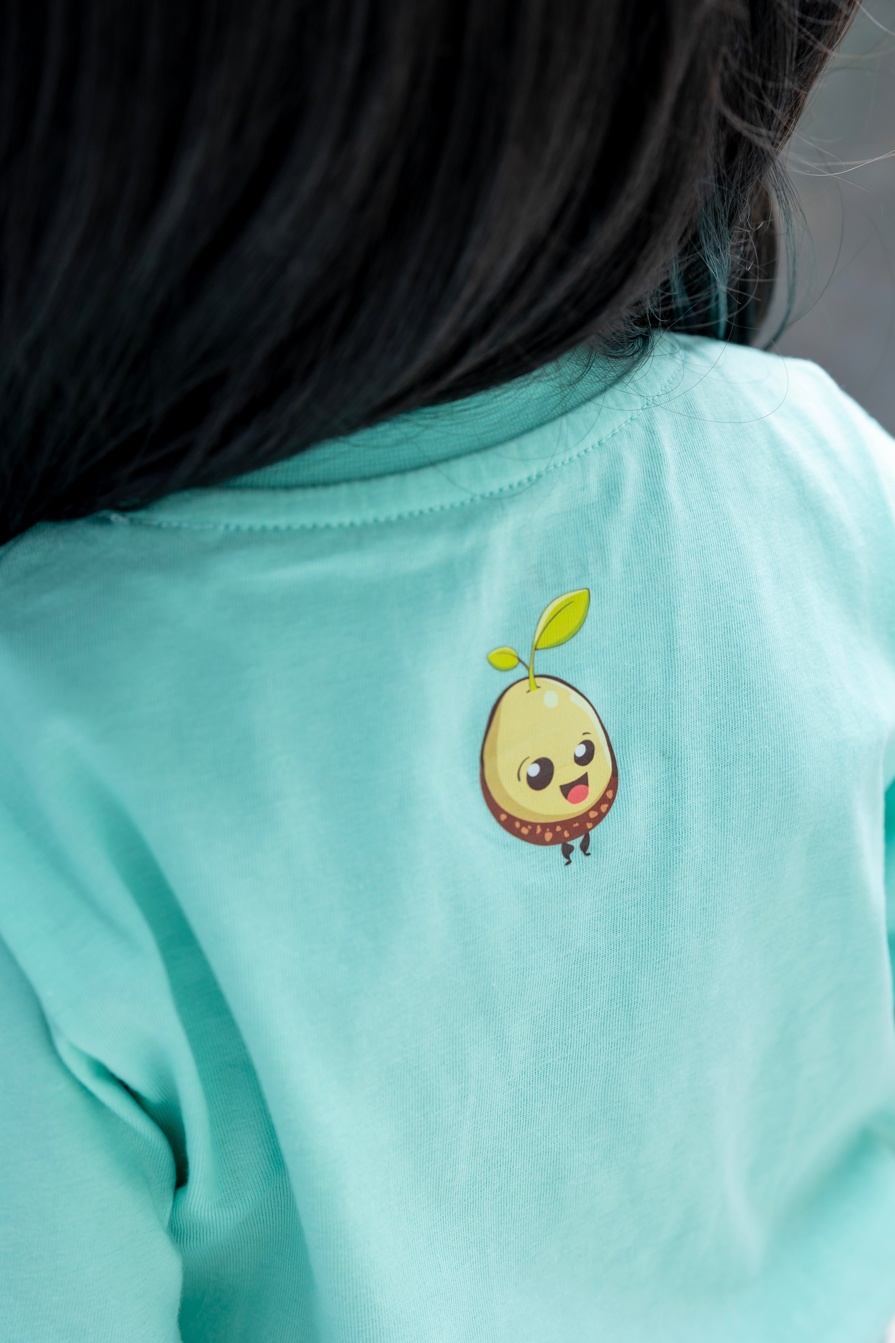 SeedTot - Solid Aqua Green girls plain t-shirts, Breathable round neck half sleeves kids premium cotton tee