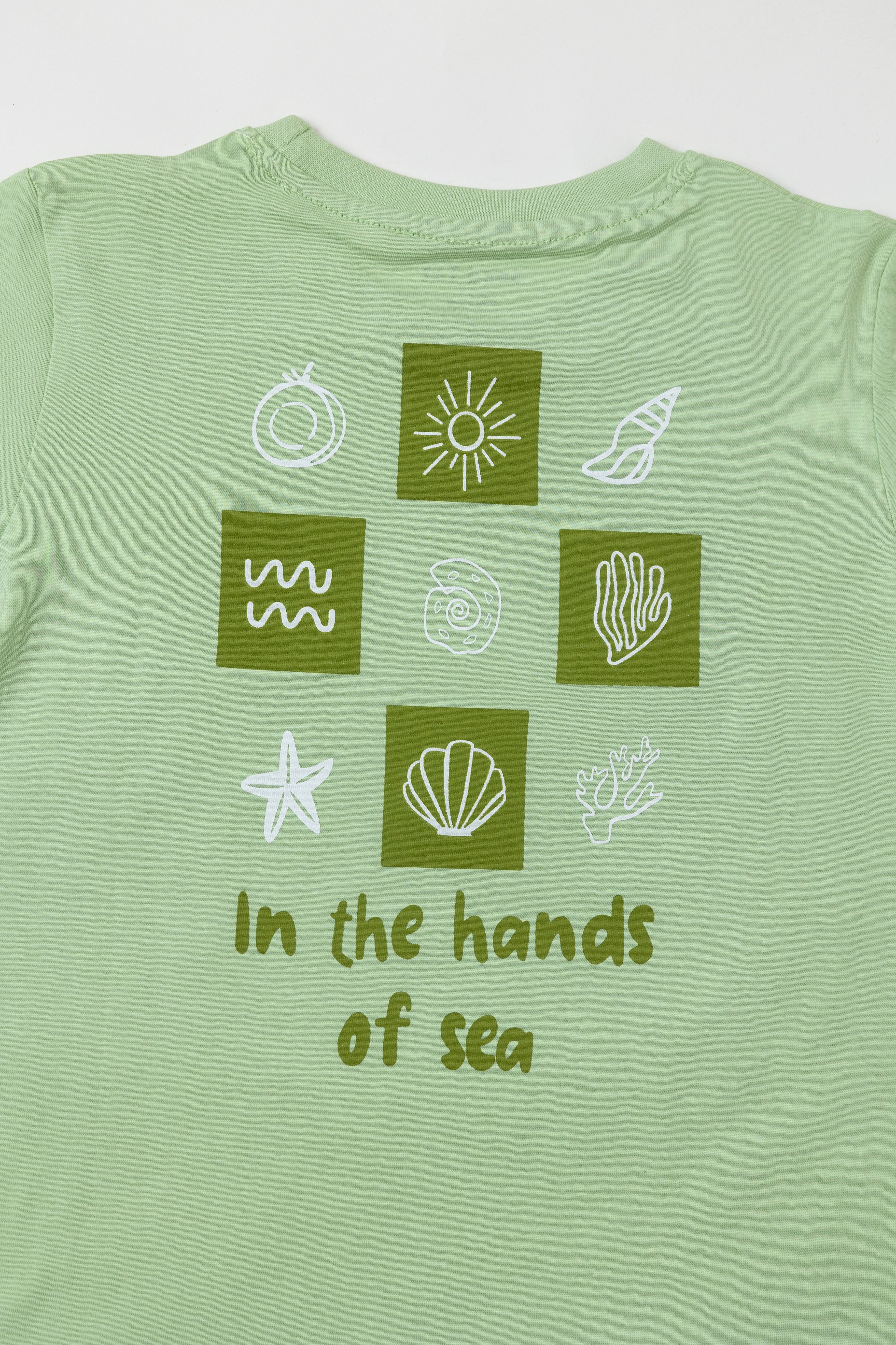SeedTot - Lite green t-shirts kids, Coastal round neck half sleeve tee in ultra soft premium cotton