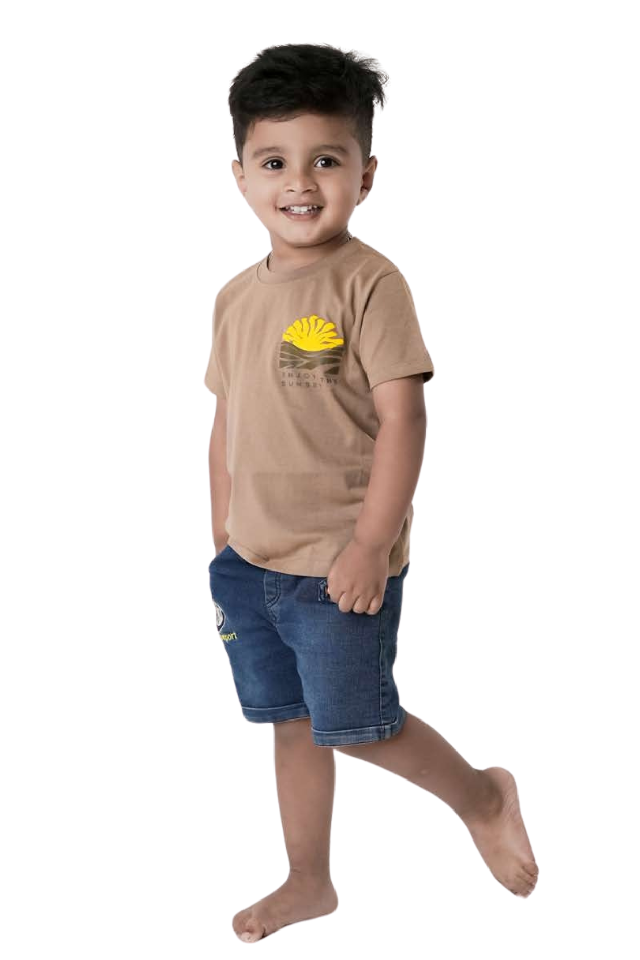 SeedTot - Kids premium cotton t-shirts, Honey colour breathable half sleeve round neck tee