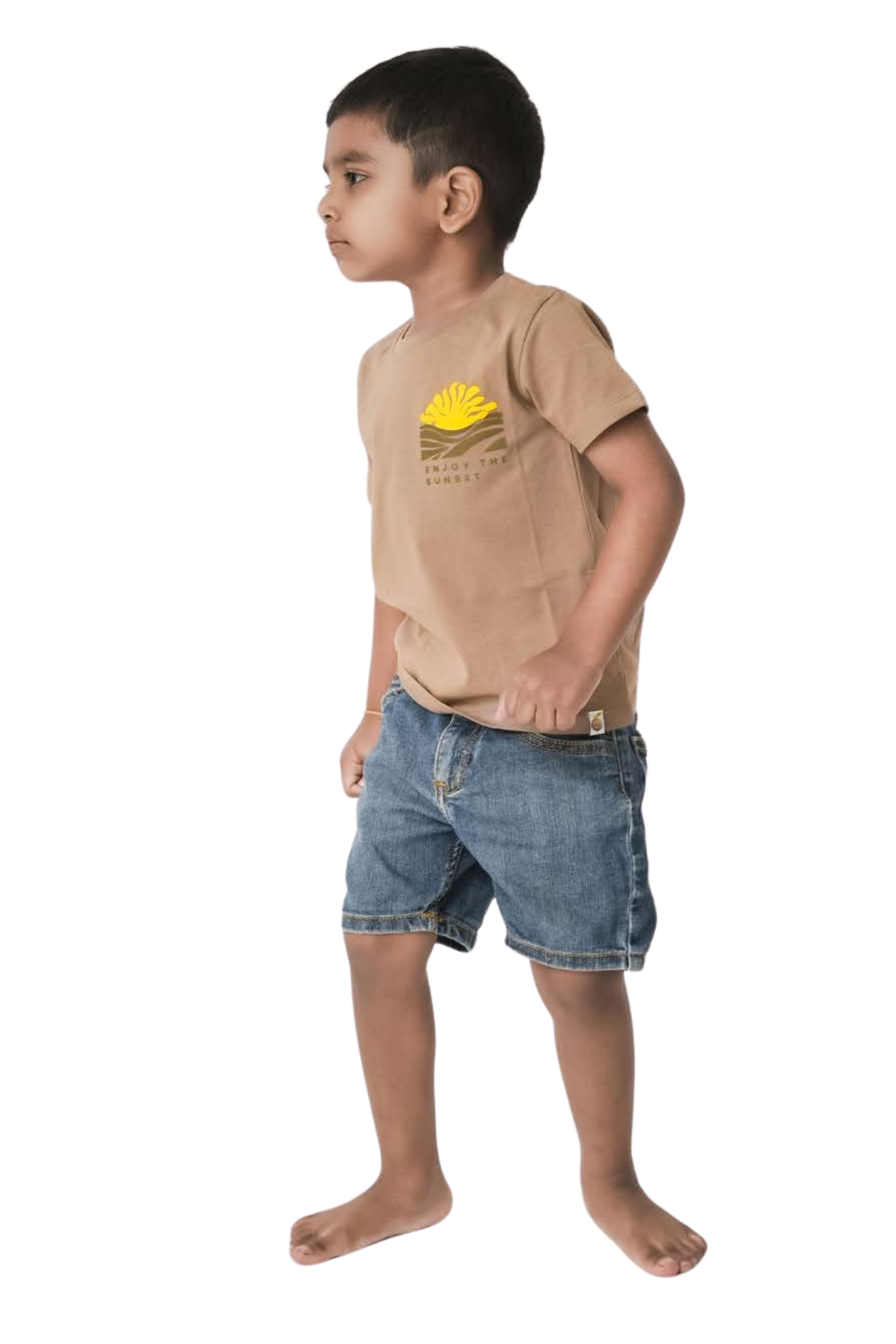 SeedTot - Kids premium cotton t-shirts, Honey colour breathable half sleeve round neck tee