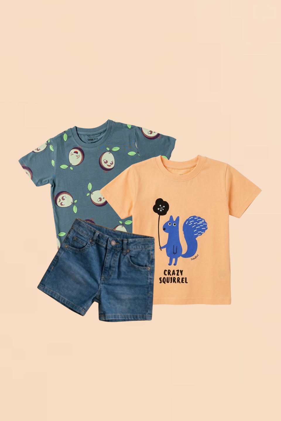 AOP Grey, Squirrel Orange and Denim - Boys