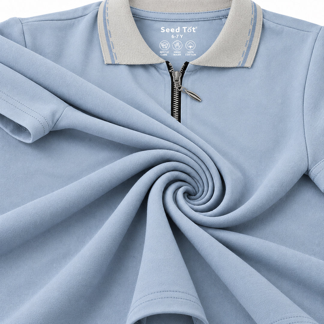 Sky Breeze Boys' Co-ord Set | Collared Shirt with Shorts