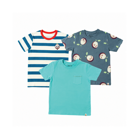 AOP Grey, Plain Mint and Stripes - Boys