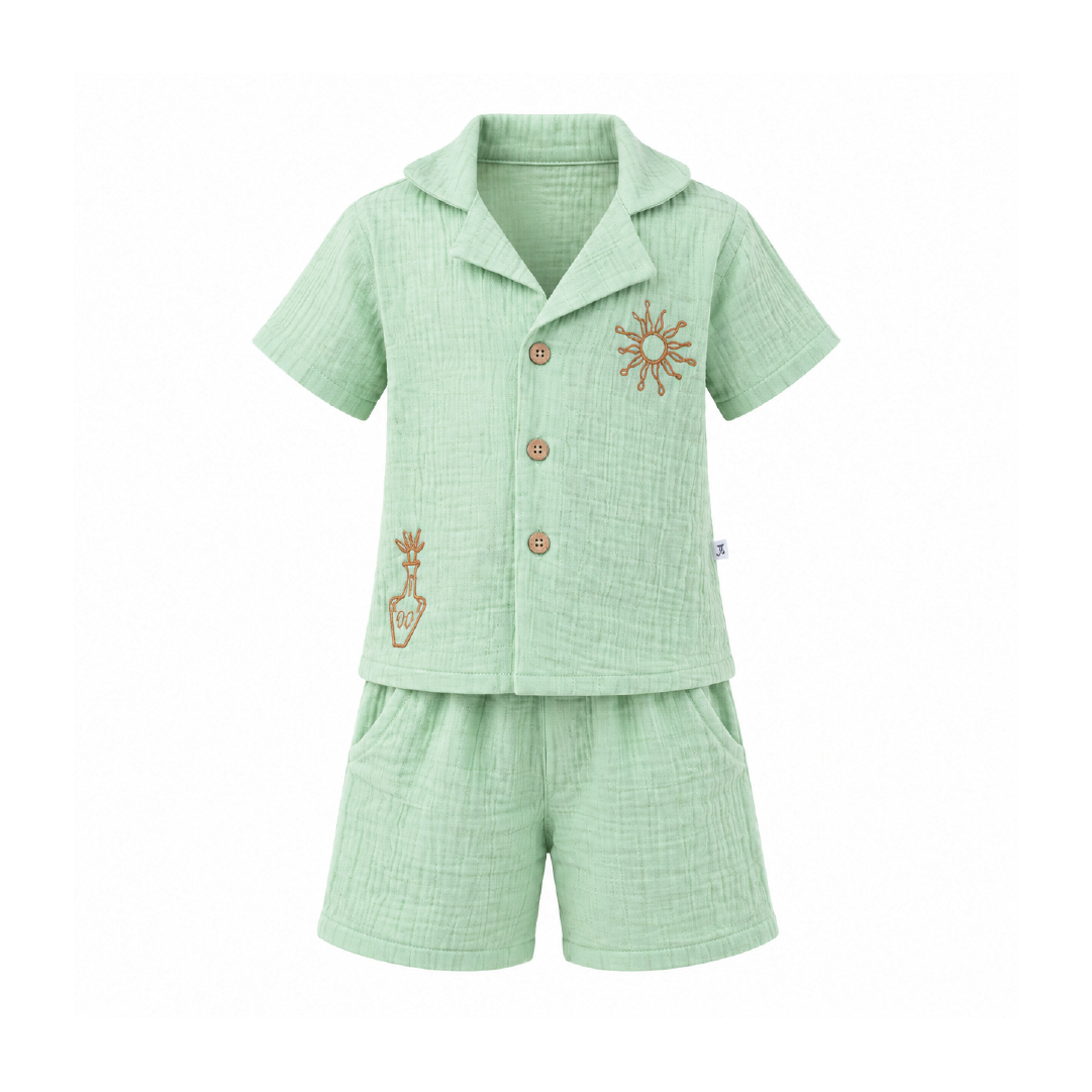 Sage breeze muslin Co-ord set
