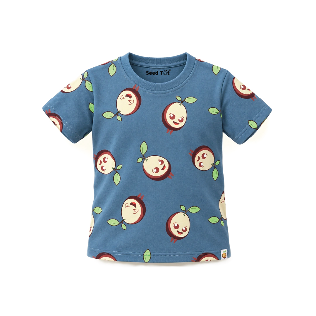 Blue Doodle Printed Cotton Boys' T-Shirt