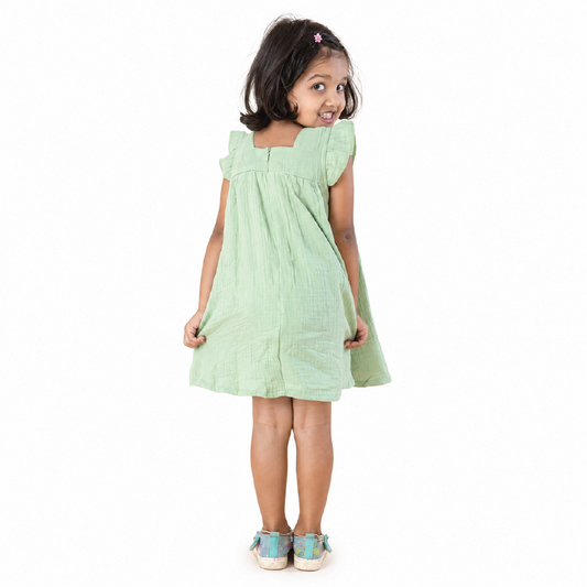 Sage Breeze Muslin Frock