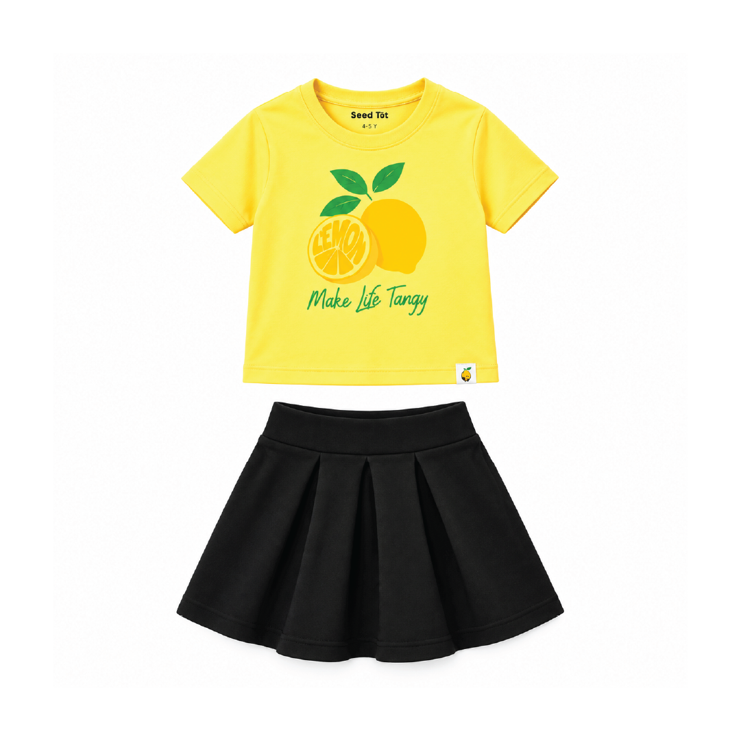 Tangy Lemon Girls Skirt Set