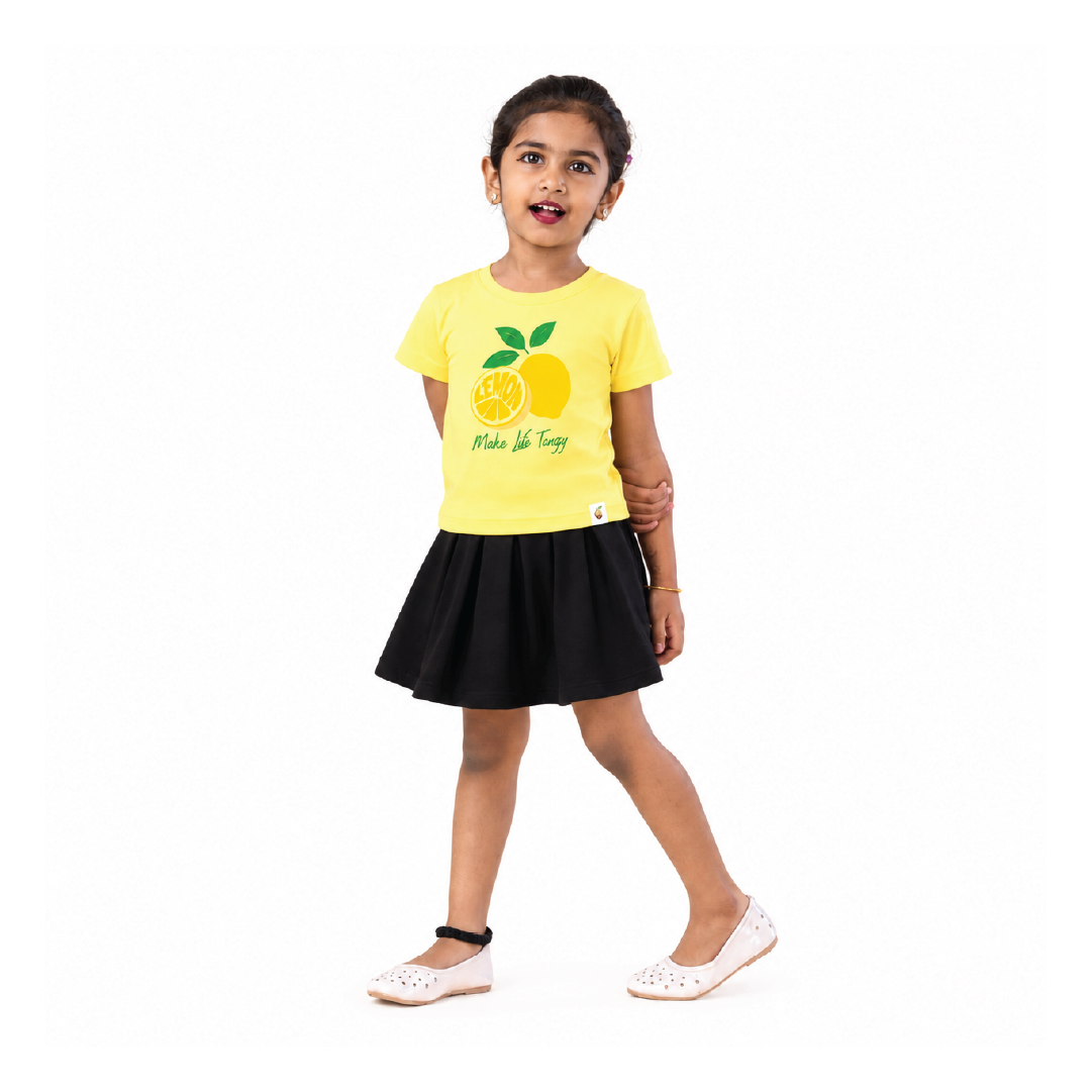 Tangy Lemon Girls Skirt Set