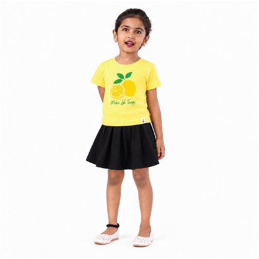 Tangy Lemon Girls Skirt Set