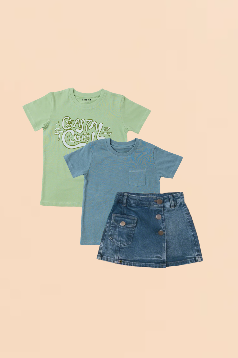 Coastal Cool, Plain grey and denim - Girls