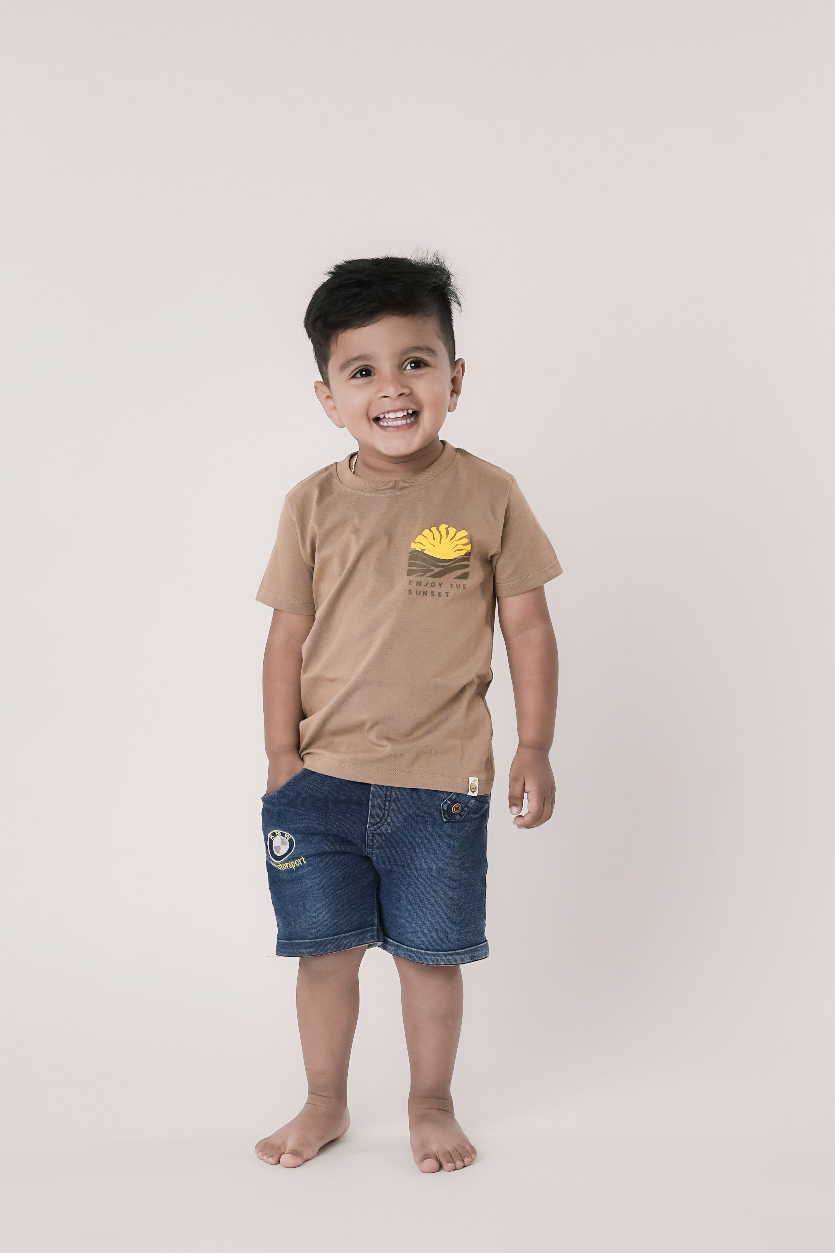 SeedTot - Kids premium cotton t-shirts, Honey colour breathable half sleeve round neck tee