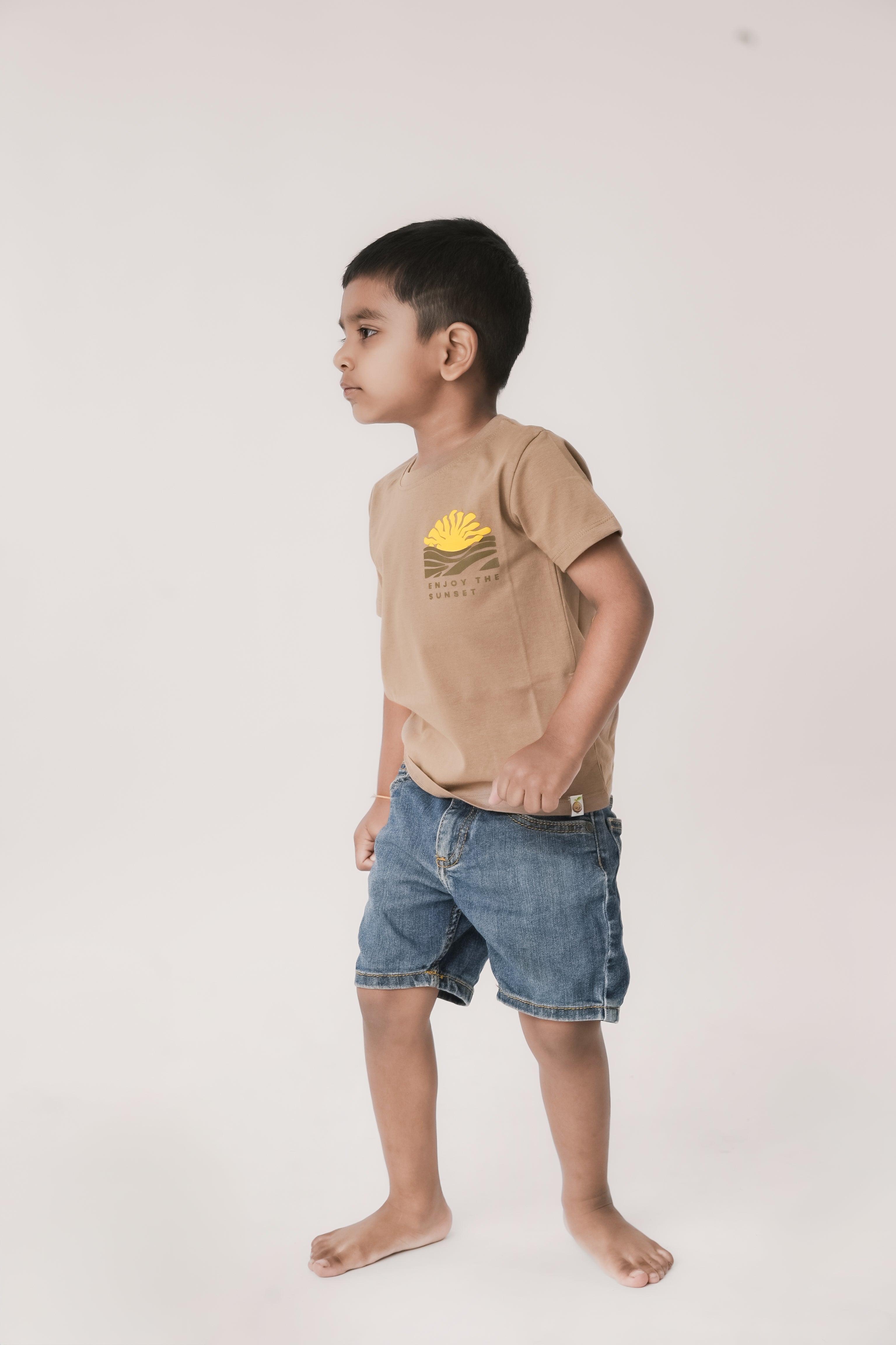 SeedTot - Kids premium cotton t-shirts, Honey colour breathable half sleeve round neck tee