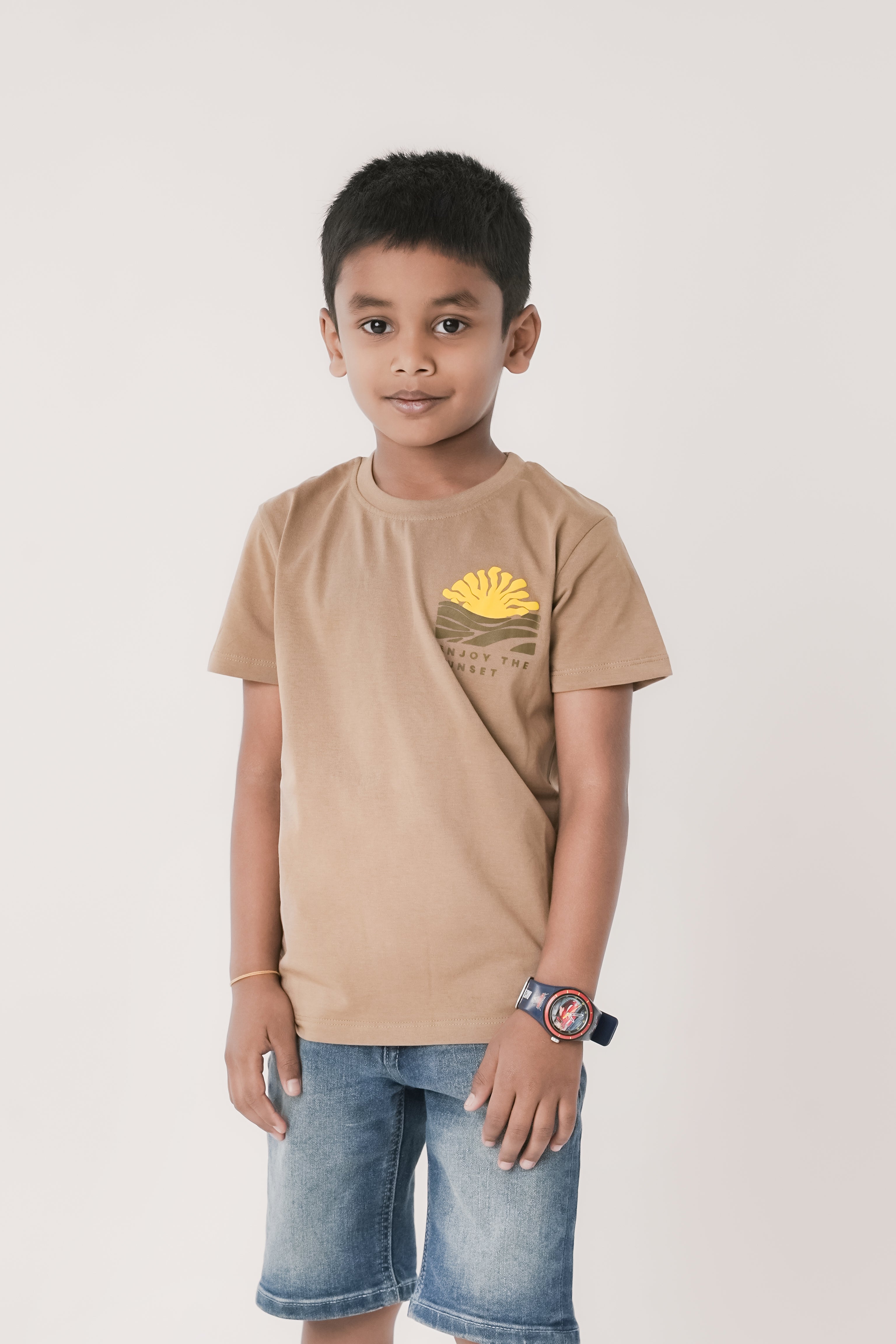SeedTot - Kids premium cotton t-shirts, Honey colour breathable half sleeve round neck tee
