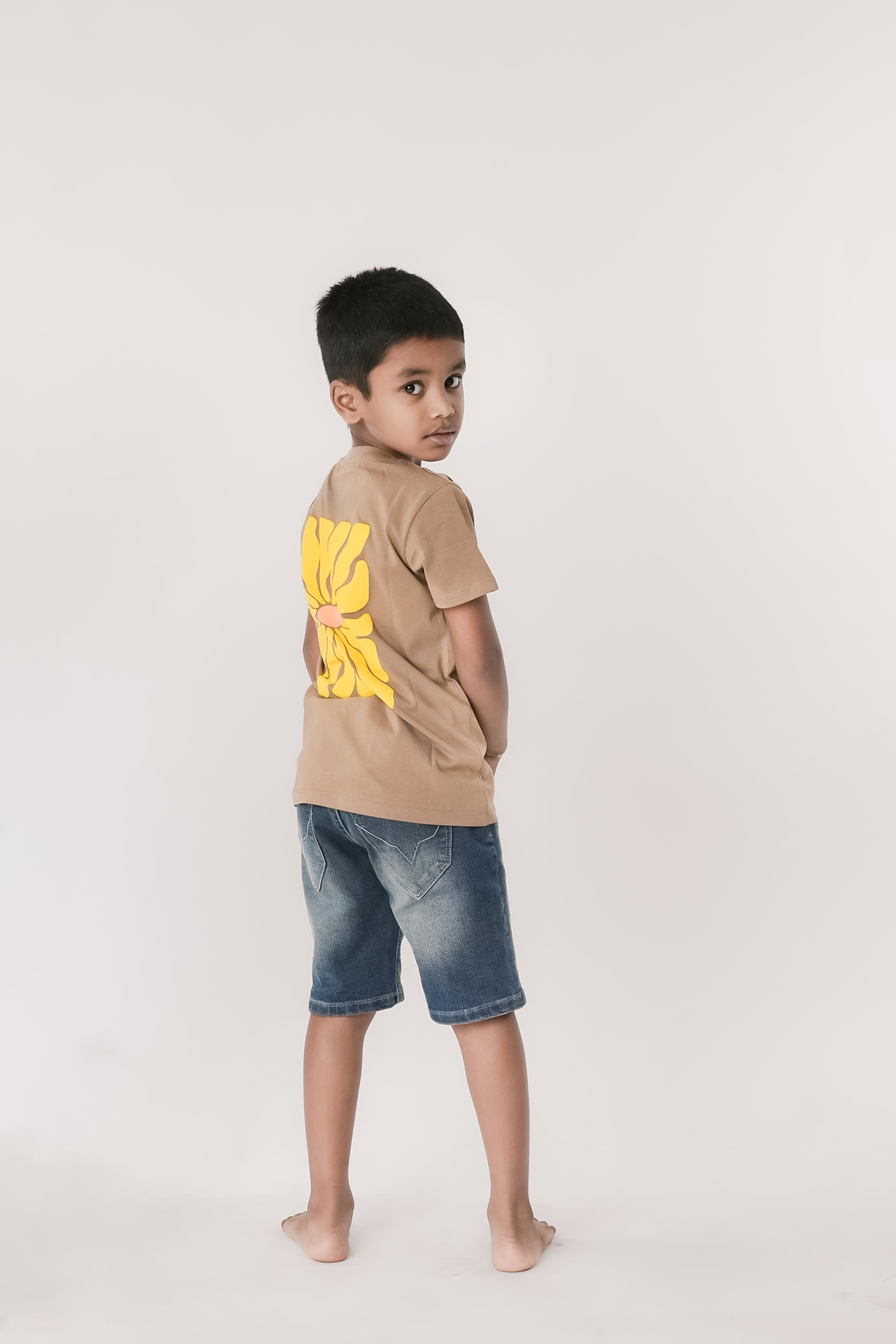 SeedTot - Kids premium cotton t-shirts, Honey colour breathable half sleeve round neck tee