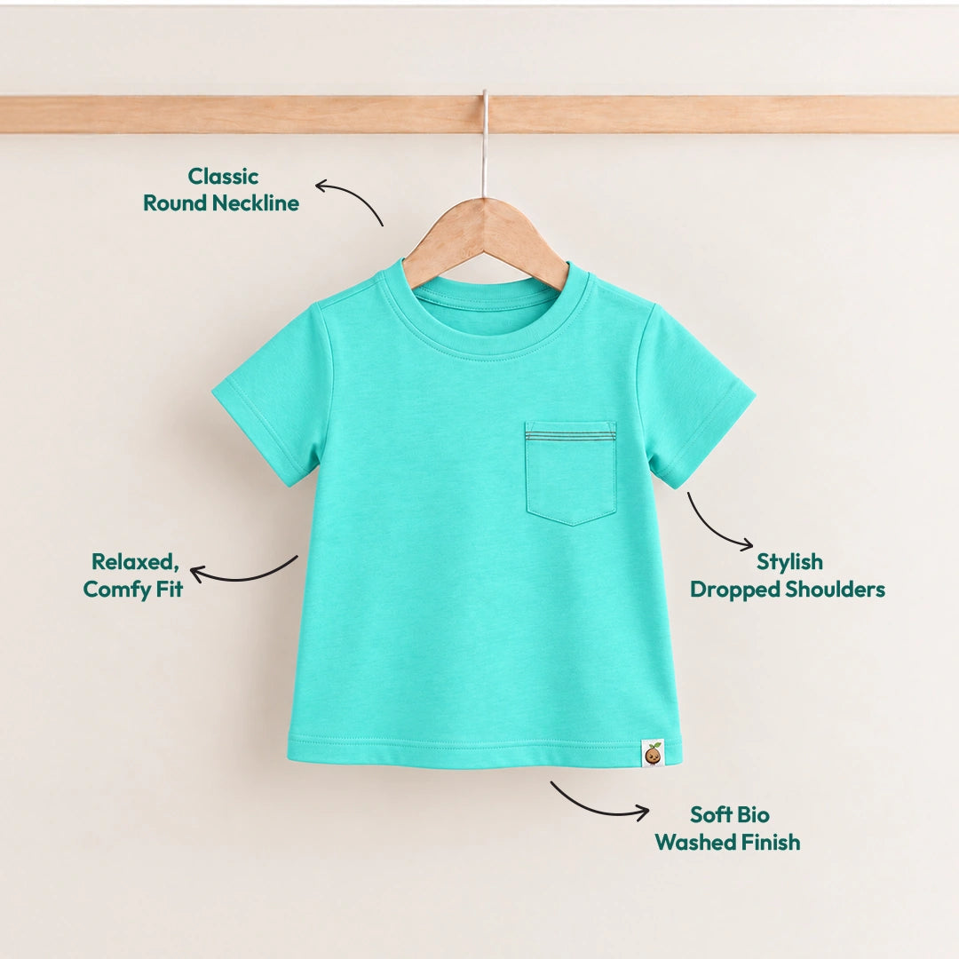 Aqua Pocket Cotton Boys' T-Shirt