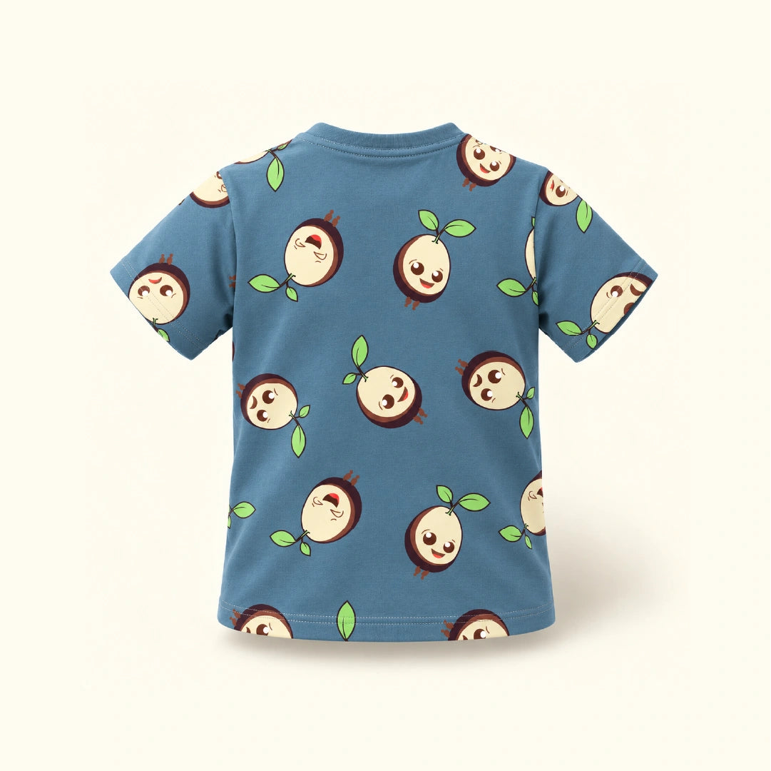 Blue Doodle Printed Cotton Boys' T-Shirt
