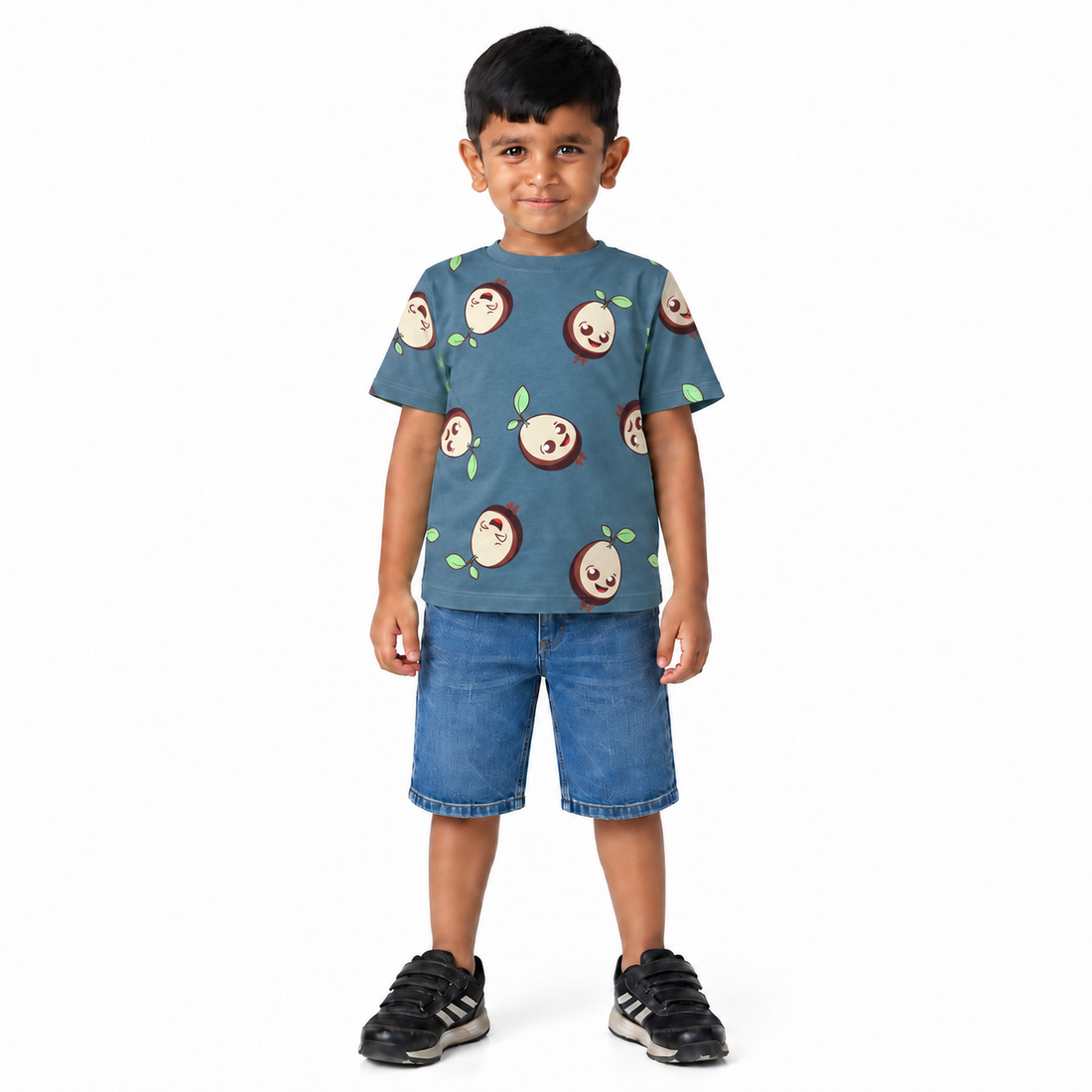 Blue Doodle Printed Cotton Boys' T-Shirt