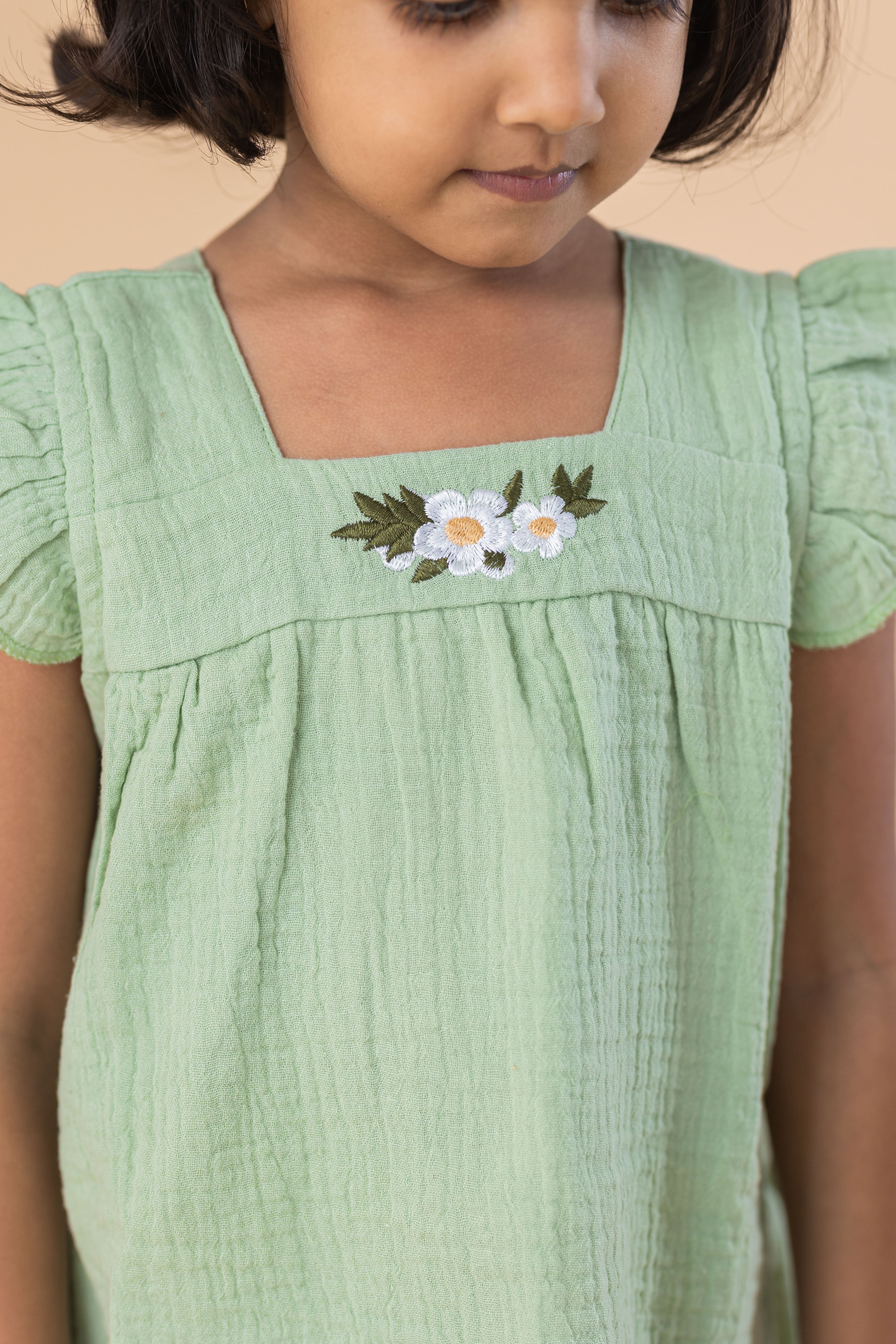 Sage Breeze Muslin Frock