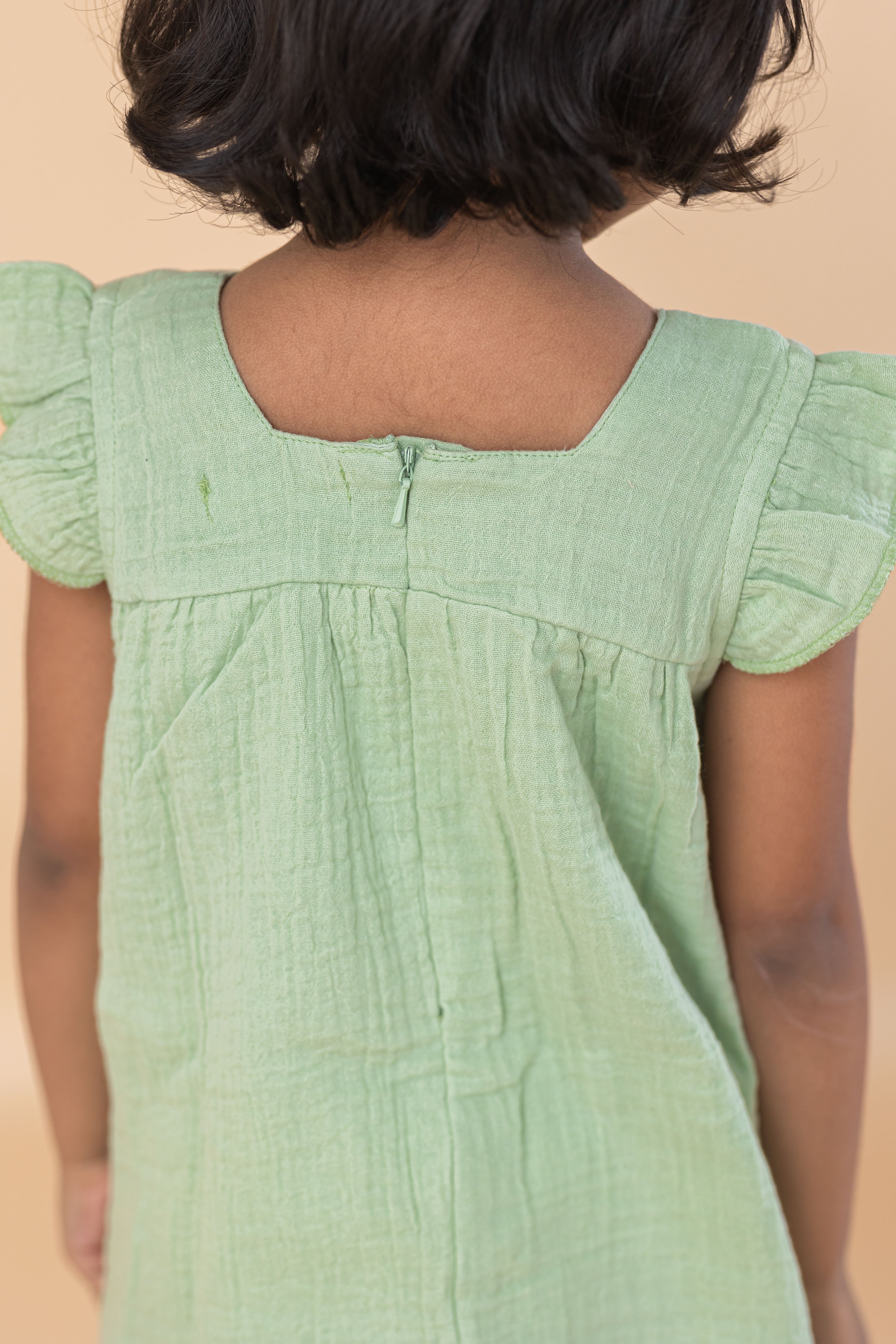 Sage Breeze Muslin Frock