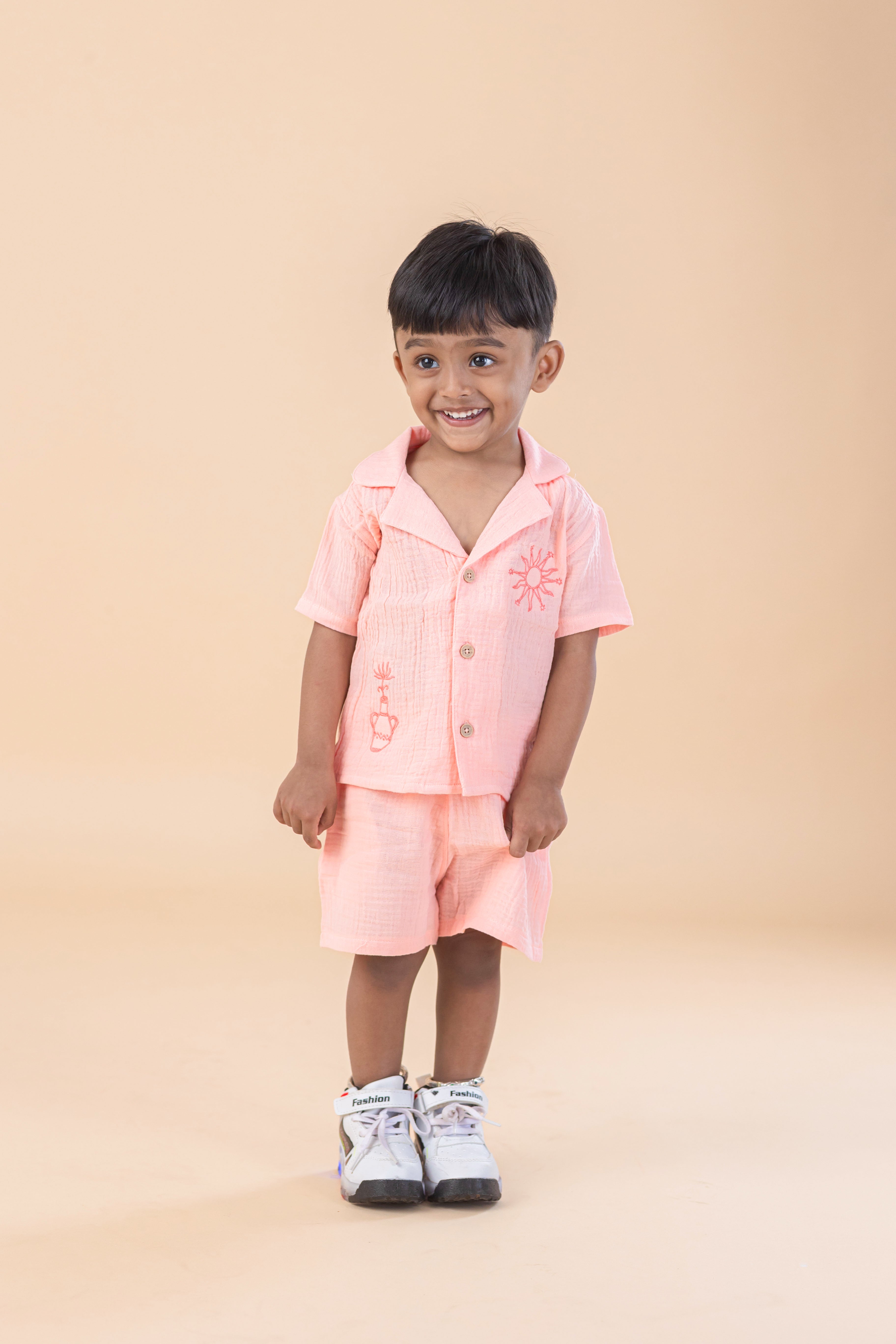 Blush breeze muslin Co-ord set