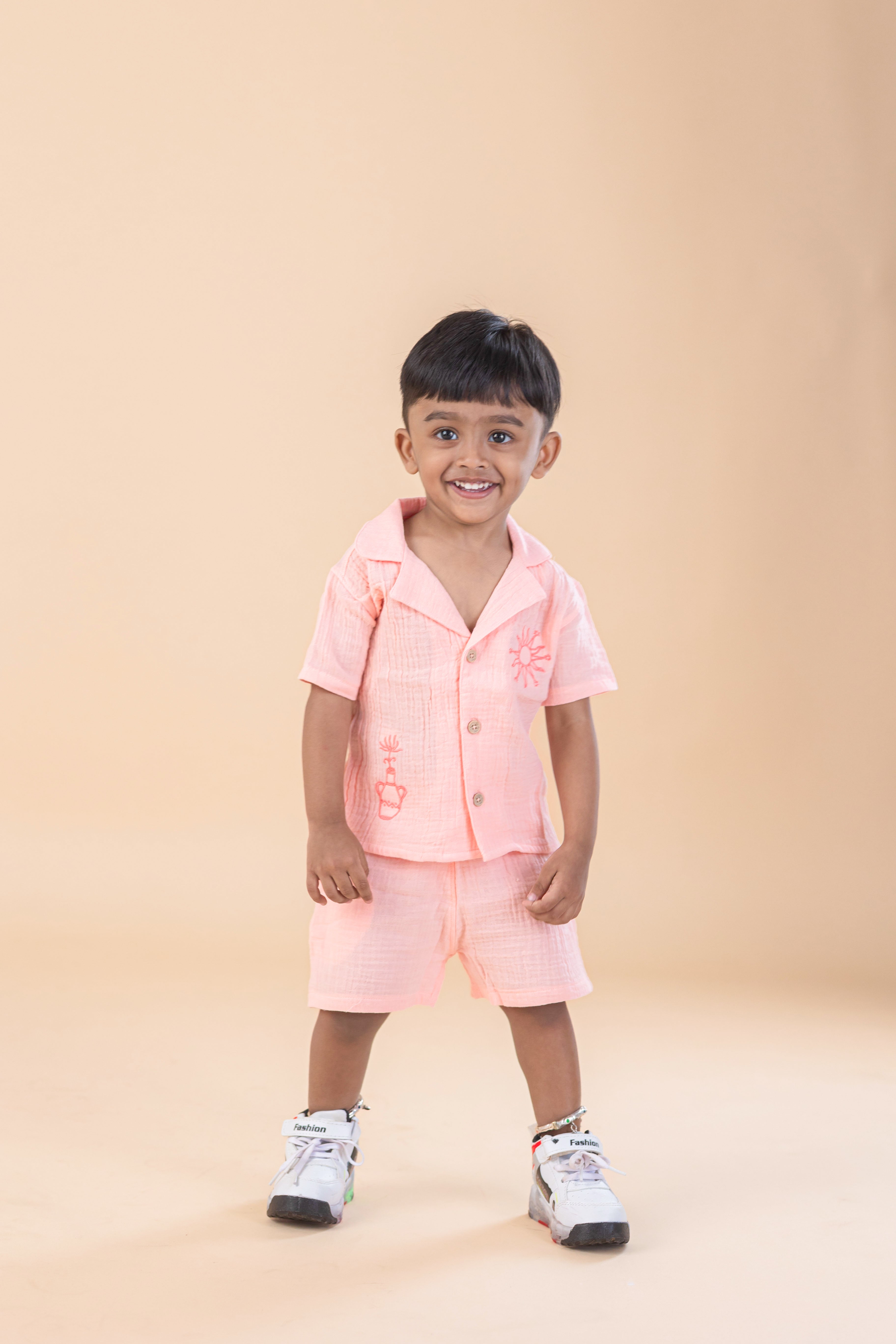 Blush breeze muslin Co-ord set