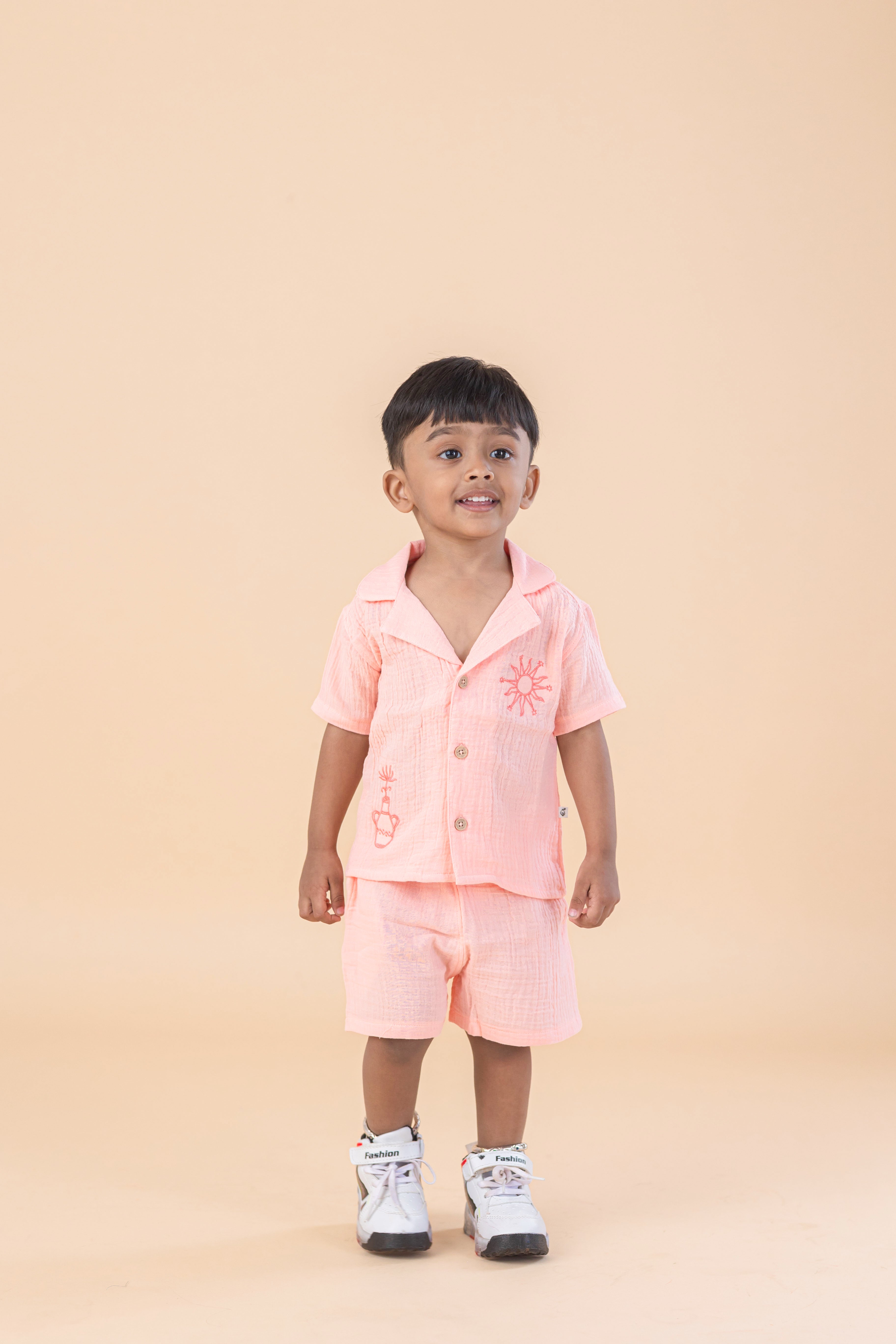 Blush breeze muslin Co-ord set