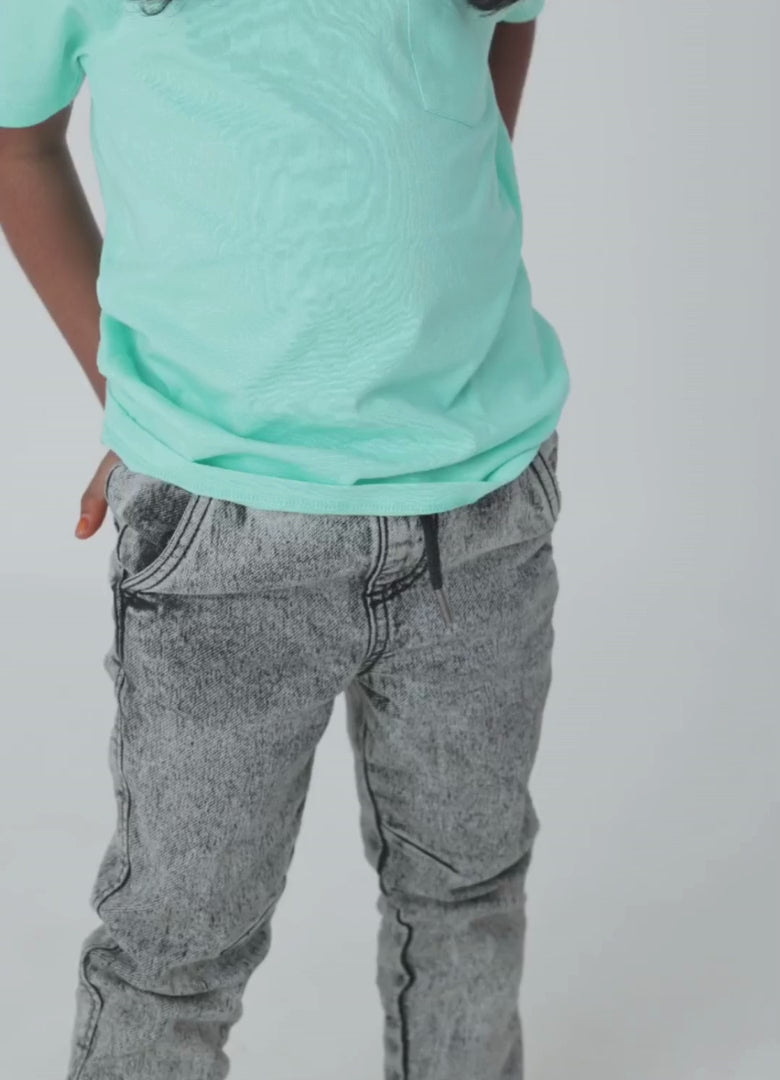 SeedTot - Solid Aqua Green girls plain t-shirts, Breathable round neck half sleeves kids premium cotton tee